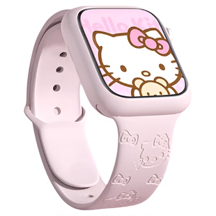 适用苹果S11手表iwatch11表带applewatch9新款凯蒂猫10印花硅胶S8高级S10镭雕S9时尚SE3夏季女款透气创意新品