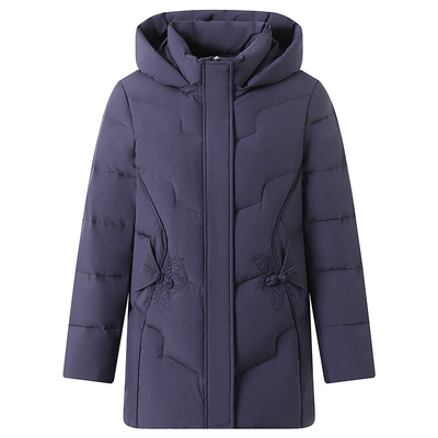 雅鹿短款加厚白鸭绒连帽羽绒服