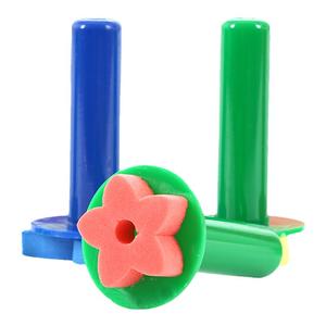 带手柄EVA印章可洗涂鸦绘画刷幼儿园早教儿童diy手工课工具材料