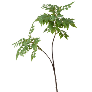 高级感仿真绿植漆木树叶客厅岛台逼真长枝装饰插花摆设南天竹假花