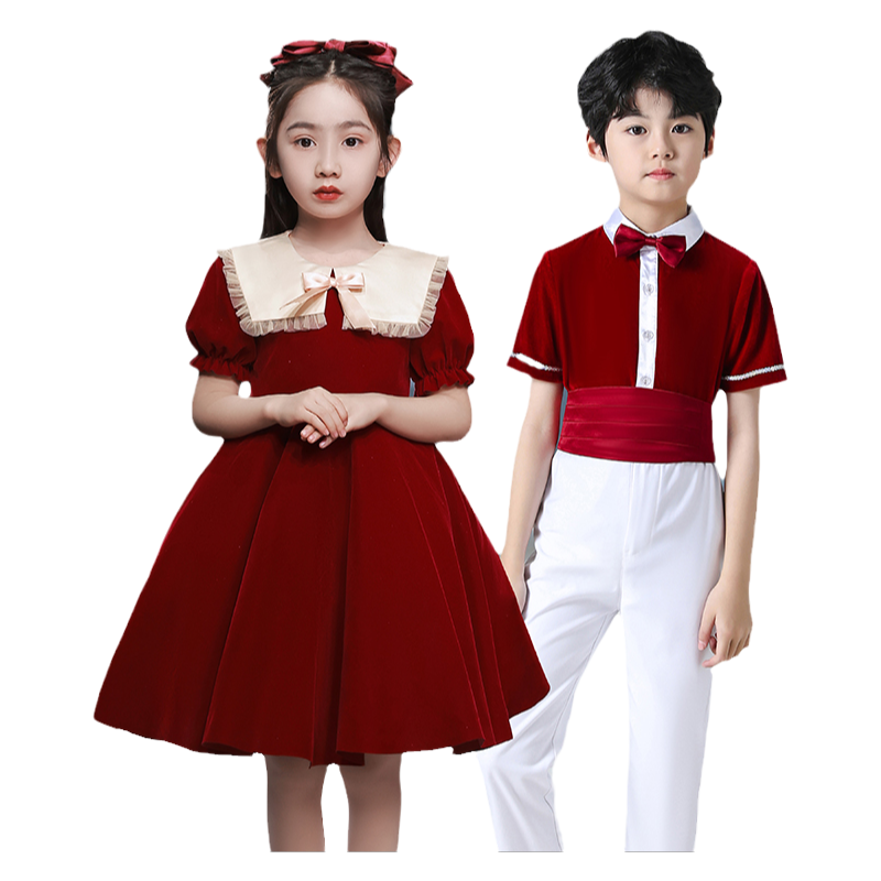 六一兒童節(jié)合唱演出服小學(xué)生男女童表演服愛(ài)國(guó)詩(shī)歌朗誦樂(lè)器演奏服