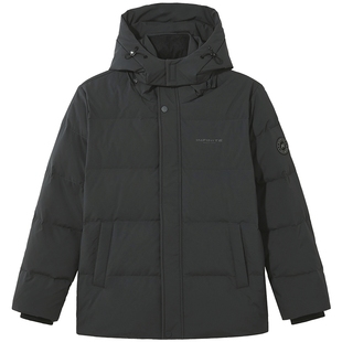 热风男士羽绒服2025年冬季新款舒适羽绒服连帽三防面料保暖羽绒服