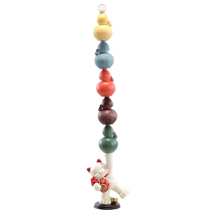 五福葫芦摆件入户门玄关招财猫装饰书房客厅壁龛细长窄竖高工艺品