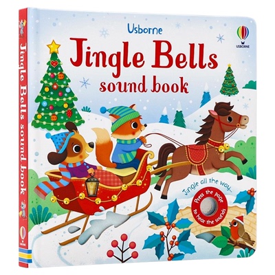 Usborne铃儿响叮当触摸发声书 英文原版绘本 Jingle Bells Sounds book 聆听圣诞低 幼儿童启蒙早教认知纸板书英语读物尤斯伯恩