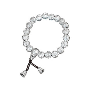 滇庆堂银手镯999纯银六字箴言梵文佛珠手串男女款足银手串送礼