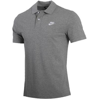 Nike耐克灰色POLO衫男装冬季新款运动服跑步T恤翻领短袖潮FN3895