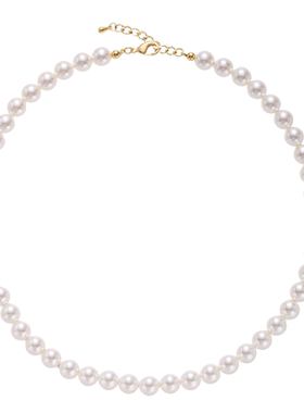 叠戴仿珍珠项链女款轻奢高级感小众baby小米珠锁骨百搭颈链毛衣链