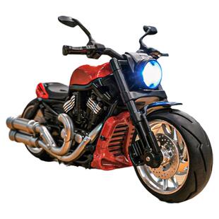 大号古斯塔摩托车模型合金玩具车1:12儿童仿真声光回力机车模玩男