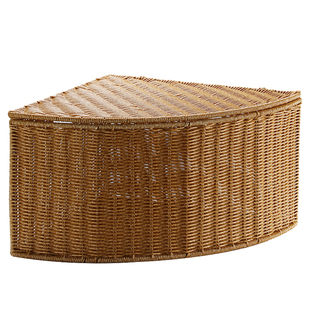 家好点扇形角落收纳箱仿藤编衣物整理盒大号衣柜转角储物筐三角形