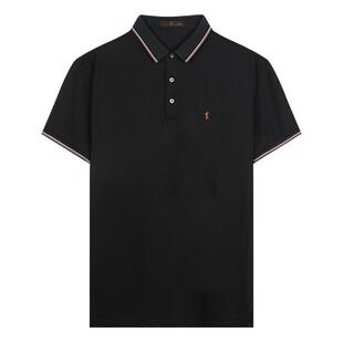 才子5A抗菌桑蚕丝POLO衫短袖男2026夏季修身薄款商务休闲翻领T恤
