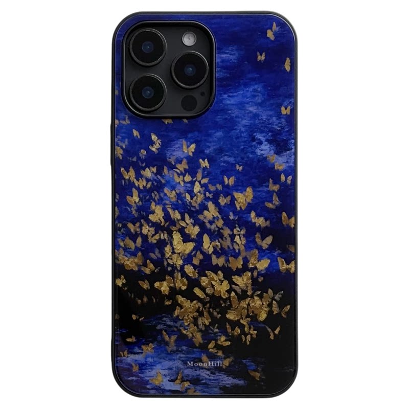 《迷蝶晓梦》山月集新中式适用于iphone17promax苹果16/15pro华为小米安卓防滑全包玻璃原创国风高级感手机