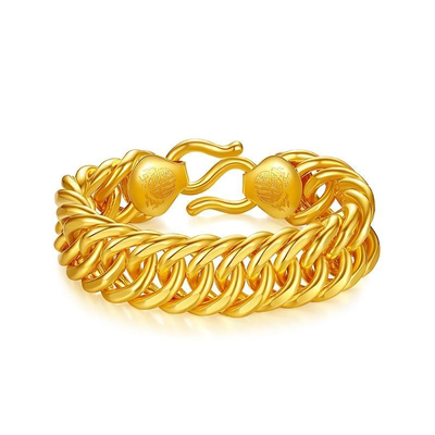 福字马鞭金包银手链老板链送男友