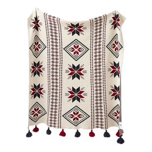 波西米亚风~办公室全棉针织毯盖毯披肩可机洗沙发流苏毯子空调毯