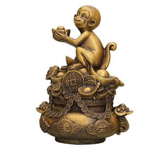 铜猴子摆件金猴送福家居五猴聚财工艺品聚宝盆猴拉布袋猴开业礼品