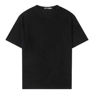 CNC男装奥莱基础款短袖男春夏专柜新品轻奢黑色短袖男