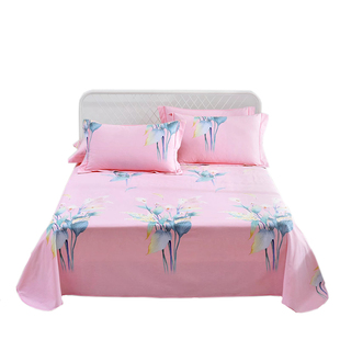 三保家纺床裙床单四件套全纯棉磨毛高端亲肤简约欧式公主风荷叶边