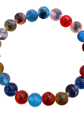 天然彩色糖心玛瑙手链夹心糖果色