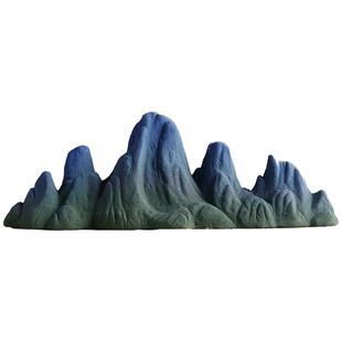 只此青绿千里江山笔搁镇纸新中式禅意摆设青山绿水简约创意陶瓷笔架山镇尺桌面造景装饰品假山摆件批发