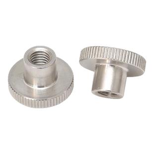 DIN466 304不锈钢高头滚花螺母手拧压花螺帽台阶大头罗母M2-M10