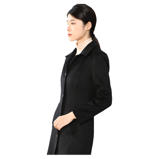 羊毛职业大衣女冬中长款毛呢外套呢子工装2024冬新款售楼部工作服