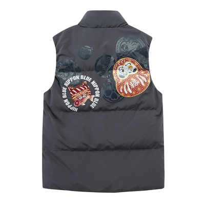 鬼洗棒系列趣味达摩猫立领棉马甲