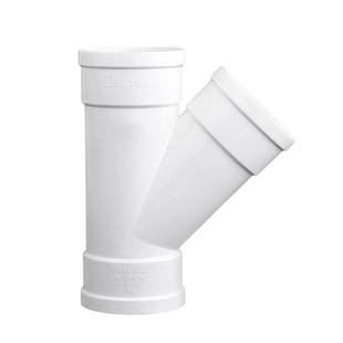 联塑pvc45°度斜三通异径40 50 75 110 160变径三通管件水管配件