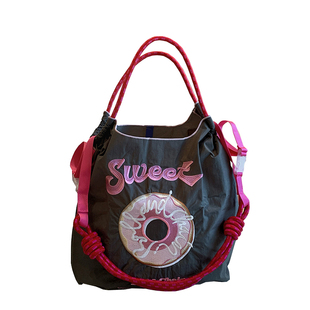 ballchain高圆圆同款刺绣购物袋甜甜圈小众环保袋时尚单肩斜挎包