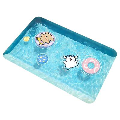 硅藻泥浴室地垫线条小狗防滑门垫