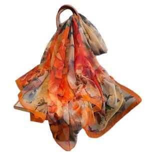 新款优柔纱巾丝巾春夏大尺寸沙滩防晒遮阳披肩春秋薄款蓬松围巾女