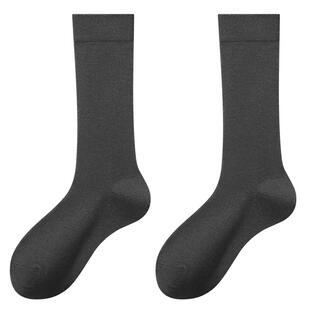 竹纤维袜子男士长筒袜春秋季抗菌防臭商务西装皮鞋高筒绅士袜礼盒