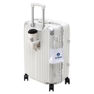 navigare小帆船可上飞机行李箱水杯架拉杆箱铝框旅行箱静音万向轮