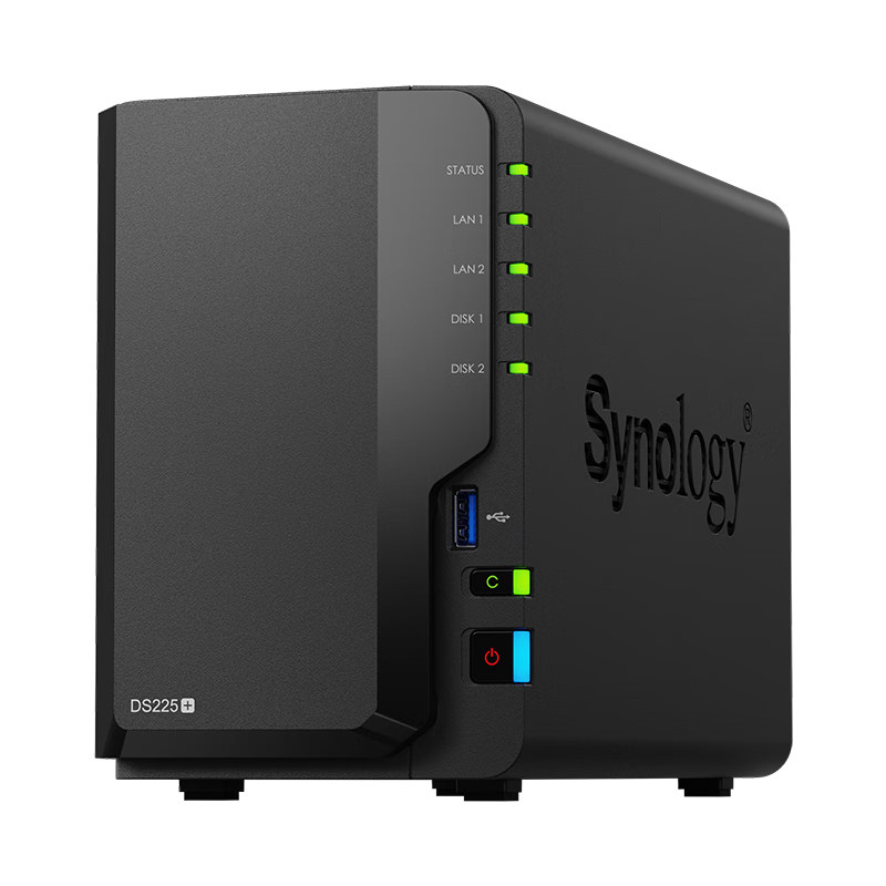 Synology群晖DS225+DS224+四核心 2盘位网络存储服务器NAS旗舰主机 企业级私有云 办公家用文件备份 