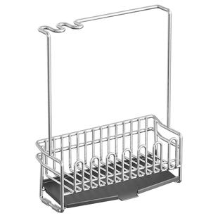 304不锈钢厨房放抹布沥水架洗碗池水槽海绵置物架极窄边小尺寸款