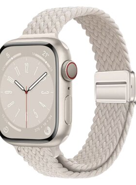 适用iwatch细款磁吸扣编织表带