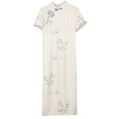 温婉复古民国风素雅旗袍