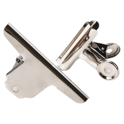 鼎力山形纸夹山形铁票夹票据夹绘画办公多功能固定强力不锈钢票叉菜单夹文件夹子大小号夹子宽145mm画板夹