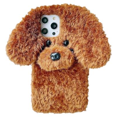 apple苹果15手机壳毛绒泰迪