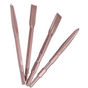 自磨凿子电锤方柄四坑电镐圆柄冲击钻六角加长加宽尖扁混凝土镐头