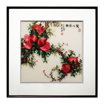 客厅餐厅卧室新中式手工刺绣挂画