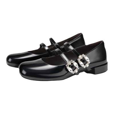 鞠婧祎王楚然同款MIO米奥2026春季舒适单鞋复古方钻玛丽珍女鞋