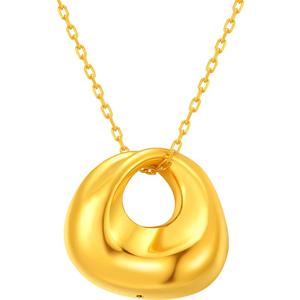 明牌珠宝3D硬金引力波吊坠 ACE系列黄金转运珠不规则项坠ASY0374