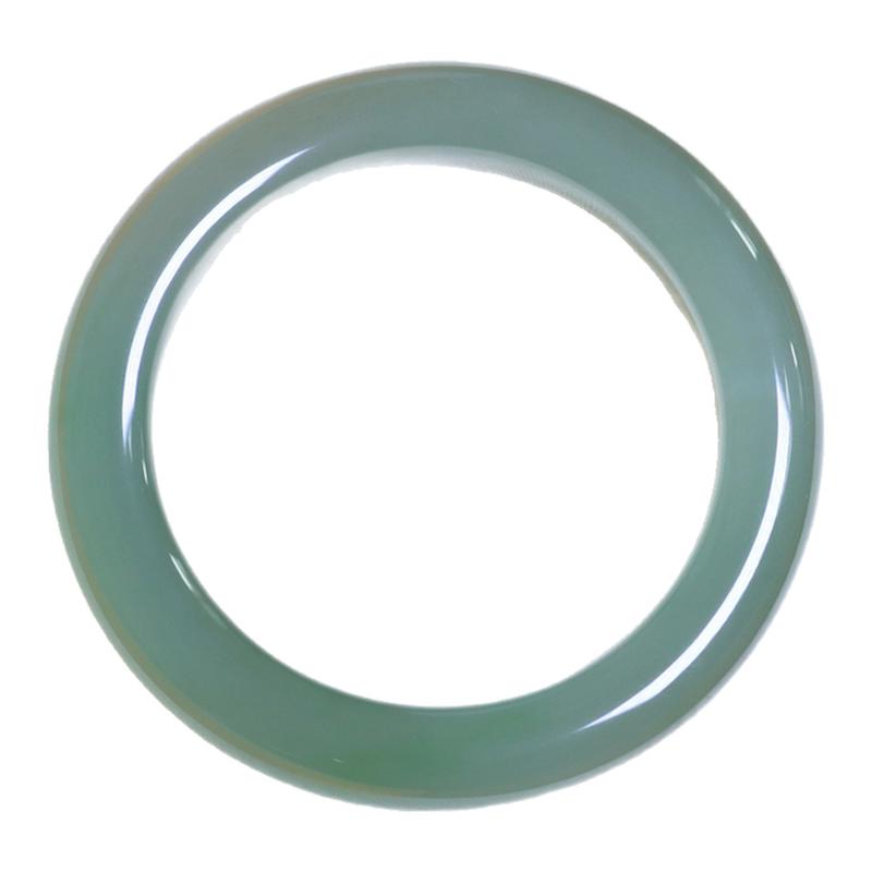 珪宝和田玉高冰翠青宽条手镯57mm