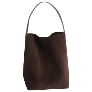 新款真皮美拉德麂皮女包包大容量水桶特托包手提单肩个性休闲通勤