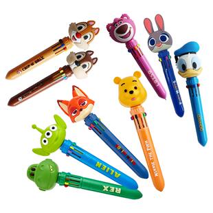 迪士尼卡通圆珠笔朱迪三眼仔小熊可爱手账十色学生圆珠笔文具礼品