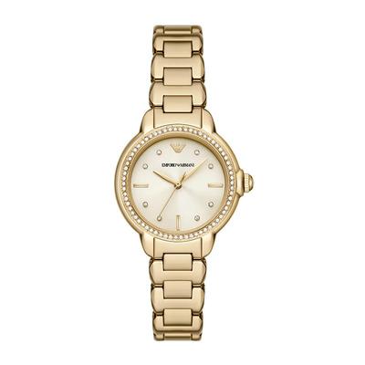 【自营】Armani阿玛尼手表女优雅精致白月光小金表石英AR11609