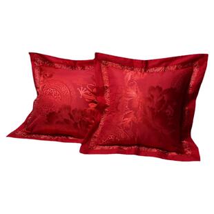 婚庆轻奢床头靠枕套50x50靠垫套沙发靠垫芯全棉欧美式提花抱枕套