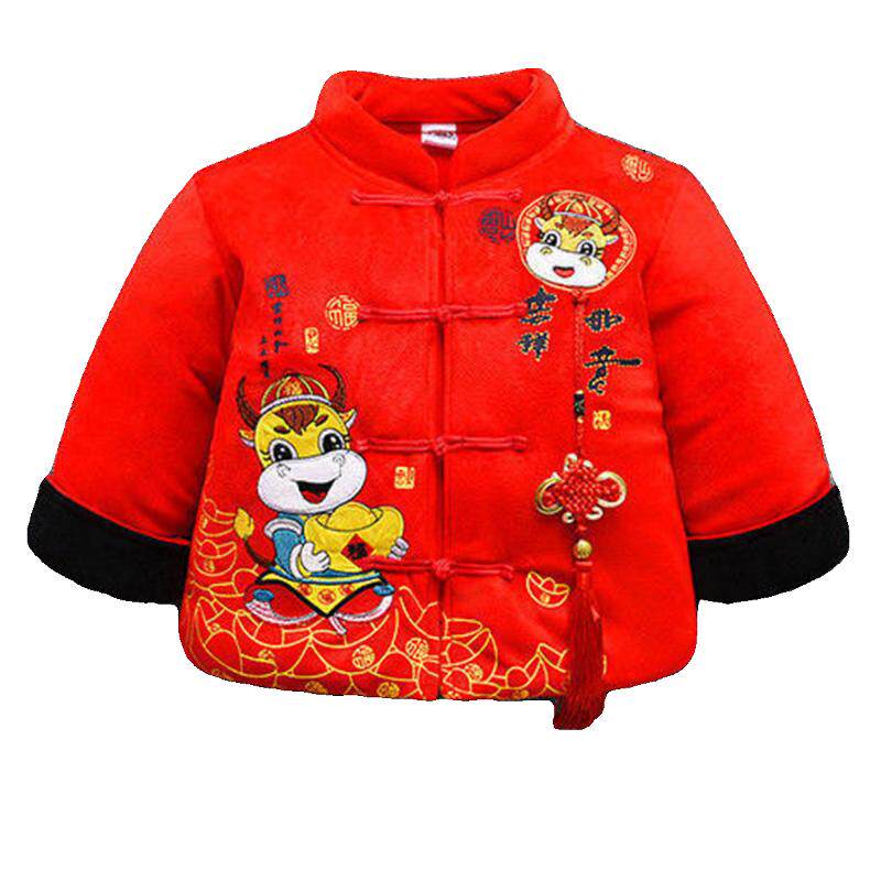 新年拜年喜庆服儿童唐装秋冬加厚唐装