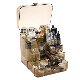 化妆品收纳盒桌面抽屉亚克力护肤品置物架梳妆台高级感口红整理箱