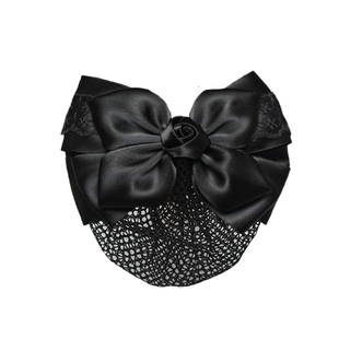 韩版职业头花发网发卡发饰银行护士铁路蝴蝶结员工作盘头网兜发夹