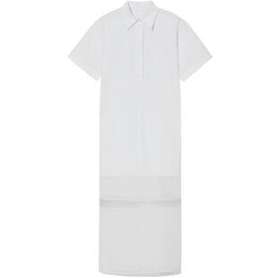 IT HELMUT LANG女装短袖连衣裙新品时尚设计感叠层拼接衬衫裙0602